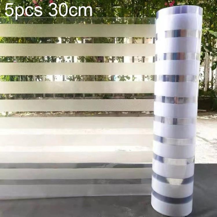 5pcs/Pack Static Electricity Anti-Collision Striped Frosted Privacy Glass Sticker, Small Stripes 30cm x 1m, Small Stripes 40cm x 1m, Small Stripes 50cm x 1m, Large Stripes 30cm x 1m, Large Stripes 40cm x 1m, Large Stripes 50cm x 1m                     ...