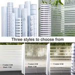 5pcs/Pack Static Electricity Anti-Collision Striped Frosted Privacy Glass Sticker, Small Stripes 30cm x 1m, Small Stripes 40cm x 1m, Small Stripes 50cm x 1m, Large Stripes 30cm x 1m, Large Stripes 40cm x 1m, Large Stripes 50cm x 1m                     ...