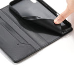 Stitched Line Magnetic RFID Vegan Leather Phone Case, For iPhone X / XS, For iPhone XR, For iPhone XS Max, For iPhone 8 Plus / 7 Plus