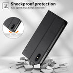Stitched Line Magnetic RFID Vegan Leather Phone Case, For iPhone X / XS, For iPhone XR, For iPhone XS Max, For iPhone 8 Plus / 7 Plus