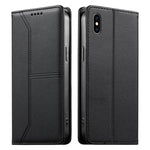 Stitched Line Magnetic RFID Vegan Leather Phone Case, For iPhone X / XS, For iPhone XR, For iPhone XS Max, For iPhone 8 Plus / 7 Plus