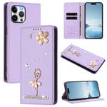 Ballet Girl Diamond Studded RFID Vegan Leather Phone Case, For iPhone 13 Pro, For iPhone 12 / 12 Pro, For iPhone 12 Pro Max, For iPhone 11 Pro Max, For iPhone 11, For iPhone 11 Pro