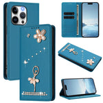 Ballet Girl Diamond Studded RFID Vegan Leather Phone Case, For iPhone 13 Pro, For iPhone 12 / 12 Pro, For iPhone 12 Pro Max, For iPhone 11 Pro Max, For iPhone 11, For iPhone 11 Pro