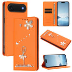 Ballet Girl Diamond Studded RFID Vegan Leather Phone Case, For iPhone 17e / 16e, For iPhone 17 Pro Max, For iPhone 17 Pro, For iPhone 17, For iPhone Air, For iPhone 16 Pro Max