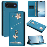 Ballet Girl Diamond Studded RFID Vegan Leather Phone Case, For iPhone 17e / 16e, For iPhone 17 Pro Max, For iPhone 17 Pro, For iPhone 17, For iPhone Air, For iPhone 16 Pro Max