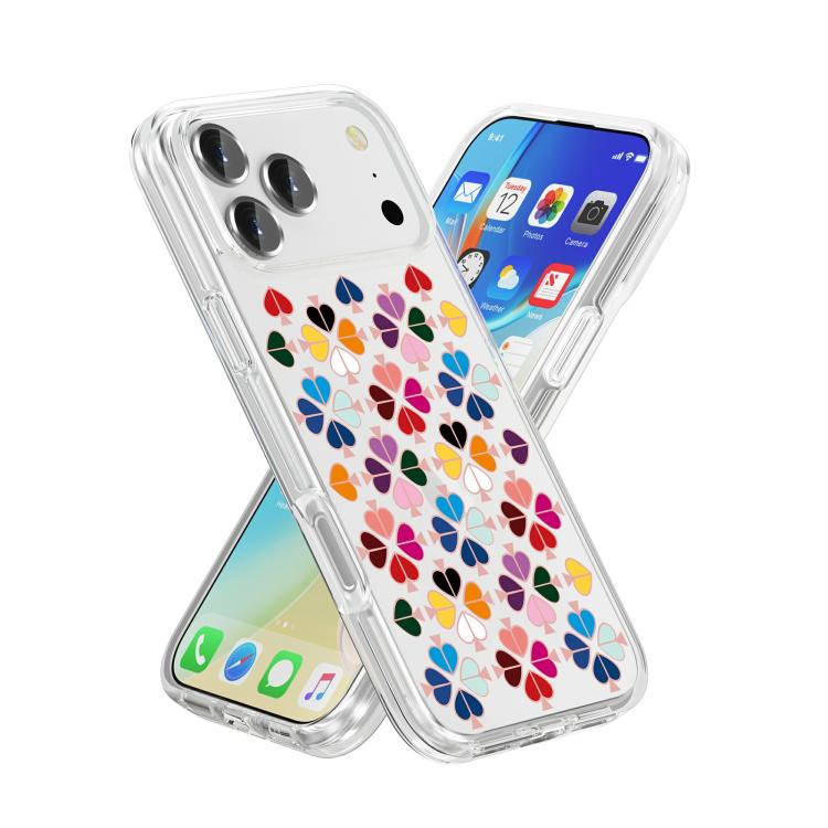 Transparent Crystal Red Heart Pattern Phone Case, For iPhone 17 Pro Max, For iPhone 17 Pro