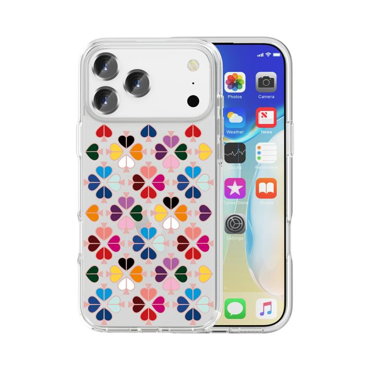 Transparent Crystal Red Heart Pattern Phone Case, For iPhone 18 Pro / 17 Pro, For iPhone 18 Pro Max / 17 Pro Max
