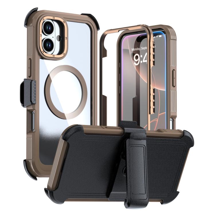 Acrylic Full Coverage Magnetic Phone Case with Back Clip, For iPhone 16 Plus, For iPhone 16, For iPhone 15 Pro Max, For iPhone 15 Pro, For iPhone 15 Plus / 14 Plus, For iPhone 15