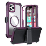 Acrylic Full Coverage Magnetic Phone Case with Back Clip, For iPhone 12 Pro Max