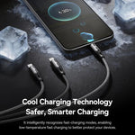ROCK RCB0790 1.2m 3-in-1 USB to 8 Pin + Type-C + Micro USB Metal Braided Charging Cable, RCB0790