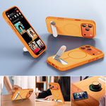 Two-colors Imitation Original Magnetic Phone Case with Holder, For iPhone 17 Pro Max, For iPhone 17 Pro