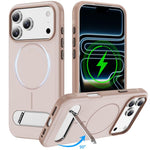 Two-colors Imitation Original Magnetic Phone Case with Holder, For iPhone 17 Pro Max, For iPhone 17 Pro