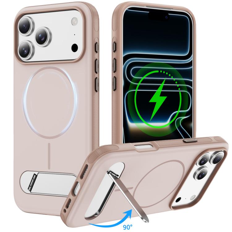 Two-colors Imitation Original Magnetic Phone Case with Holder, For iPhone 17 Pro Max, For iPhone 17 Pro