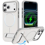 Two-colors Imitation Original Magnetic Phone Case with Holder, For iPhone 17 Pro Max, For iPhone 17 Pro