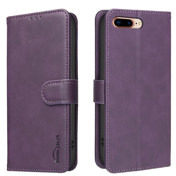 Solid Color Calfskin Texture RFID Vegan Leather Phone Case, For iPhone XS Max, For iPhone 6 Plus/7 Plus/8 Plus, For iPhone 6 / 7 / 8