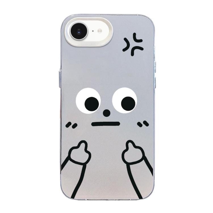 Little Man Gestures Colored Silver Frosted PC Hybrid TPU Phone Case, For iPhone 17e / 16e, For iPhone 17 Pro Max, For iPhone 17 Pro, For iPhone 17, For iPhone Air, For iPhone 16 Pro Max, For iPhone 16 Pro, For iPhone 16 Plus, For iPhone 16             ...