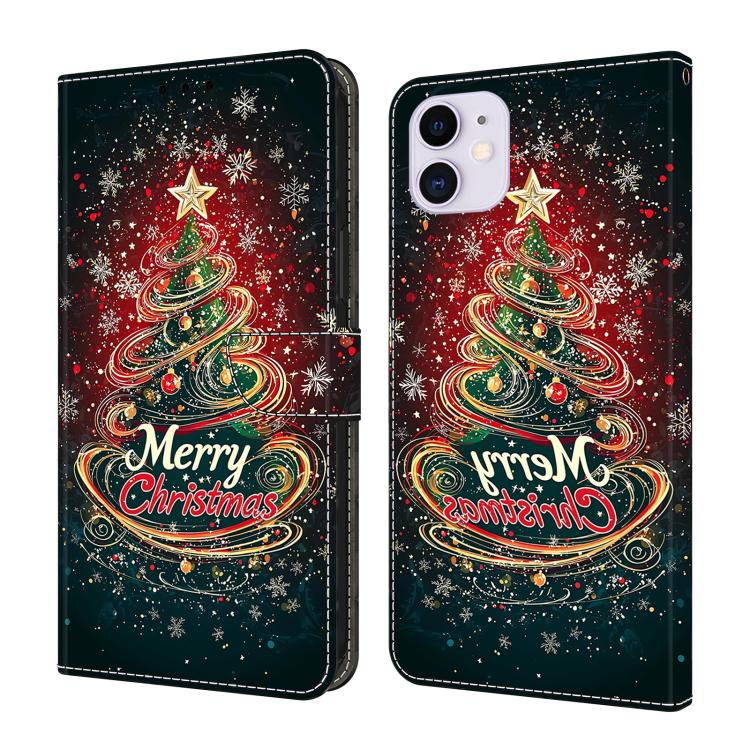 Crystal-Like Painted Vegan Leather Phone Case, For iPhone 11