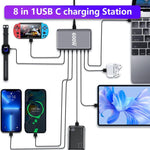 600W USB-C / Type-C and USB-A 8-Port High Power GaN Desktop Fast Charger, EU Plug, US Plug, UK Plug, AU Plug