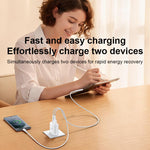 Yesido YC19U PD20W USB-C / Type-C and QC18W USB-A Dual Ports Charger Set with Type-C to Type-C Cable, YC19U