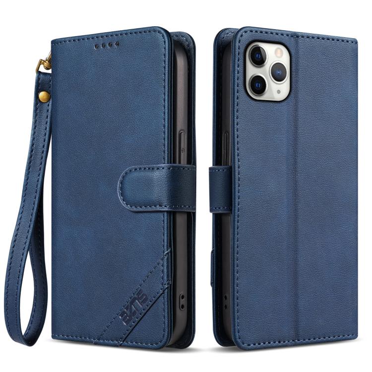 AZNS A2 Series Tri-Card Wallet RFID Vegan Leather Phone Case with Strap, For iPhone 13 Pro, For iPhone 13, For iPhone 12, For iPhone 12 Pro Max, For iPhone 12 Pro, For iPhone 11 Pro Max, For iPhone 11, For iPhone 11 Pro