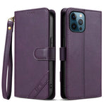 AZNS A2 Series Tri-Card Wallet RFID Vegan Leather Phone Case with Strap, For iPhone 13 Pro, For iPhone 13, For iPhone 12, For iPhone 12 Pro Max, For iPhone 12 Pro, For iPhone 11 Pro Max, For iPhone 11, For iPhone 11 Pro