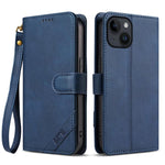 AZNS A2 Series Tri-Card Wallet RFID Vegan Leather Phone Case with Strap, For iPhone 13 Pro, For iPhone 13, For iPhone 12, For iPhone 12 Pro Max, For iPhone 12 Pro, For iPhone 11 Pro Max, For iPhone 11, For iPhone 11 Pro