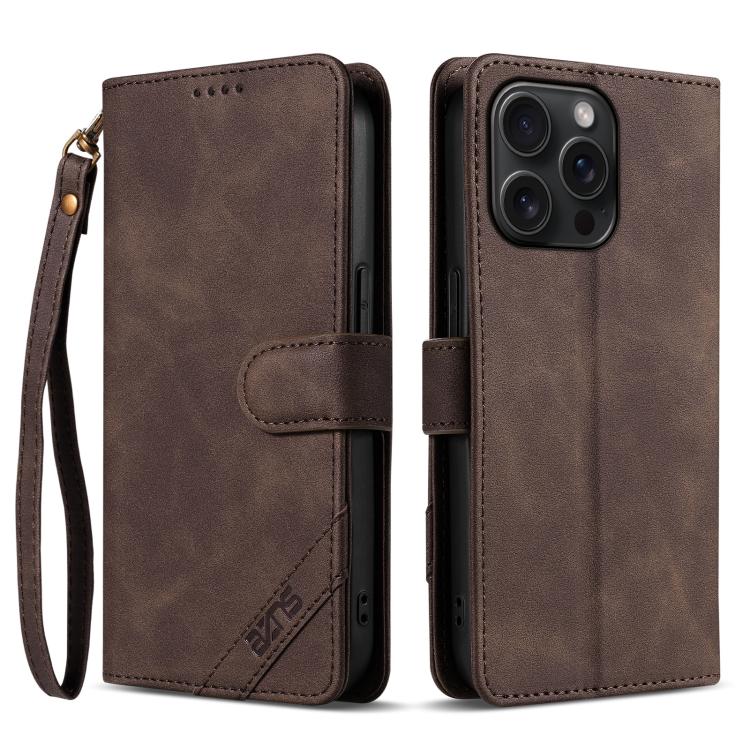 AZNS A2 Series Tri-Card Wallet RFID Vegan Leather Phone Case with Strap, For iPhone 15 Pro Max, For iPhone 15 Pro, For iPhone 15 Plus, For iPhone 15, For iPhone 14 Plus, For iPhone 14, For iPhone 14 Pro, For iPhone 14 Pro Max, For iPhone 13 Pro Max