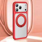 Large Hole Frosted Skin-Feel Magnetic Holder Phone Case with AI Shutter Button, For iPhone 17 Pro Max, For iPhone 17 Pro