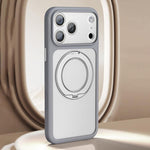 Large Hole Frosted Skin-Feel Magnetic Holder Phone Case with AI Shutter Button, For iPhone 17 Pro Max, For iPhone 17 Pro