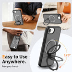 Magnetic 360 Rotating Stand Airbag Shockproof Phone Case, For iPhone 16e / 17e, For iPhone 17 Pro Max, For iPhone 17 Pro, For iPhone 17, For iPhone Air, For iPhone 16 Pro Max, For iPhone 16