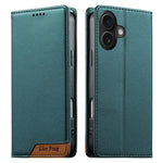 Dierfeng Splicing Strong Magnetic RFID Vegan Leather Phone Case, For iPhone 16, For iPhone 15 Pro Max, For iPhone 15 Pro, For iPhone 15 Plus, For iPhone 15, For iPhone 14 Plus, For iPhone 14 / 13, For iPhone 14 Pro