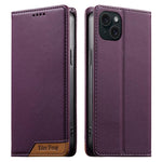 Dierfeng Splicing Strong Magnetic RFID Vegan Leather Phone Case, For iPhone 16, For iPhone 15 Pro Max, For iPhone 15 Pro, For iPhone 15 Plus, For iPhone 15, For iPhone 14 Plus, For iPhone 14 / 13, For iPhone 14 Pro