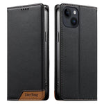 Dierfeng Splicing Strong Magnetic RFID Vegan Leather Phone Case, For iPhone 16, For iPhone 15 Pro Max, For iPhone 15 Pro, For iPhone 15 Plus, For iPhone 15, For iPhone 14 Plus, For iPhone 14 / 13, For iPhone 14 Pro