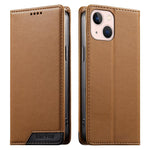 Dierfeng Splicing Strong Magnetic RFID Vegan Leather Phone Case, For iPhone 14 Pro Max, For iPhone SE 2022 / SE 2020 / 8 / 7, For iPhone 13 Pro Max, For iPhone 13 Pro, For iPhone 13 mini, For iPhone 12 / 12 Pro, For iPhone 12 Pro Max, For iPhone 12 mini