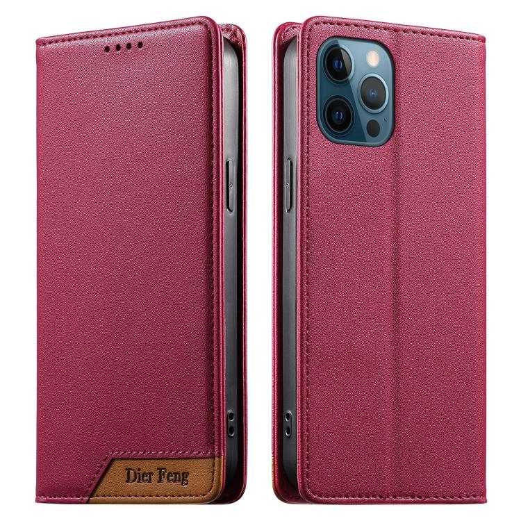 Dierfeng Splicing Strong Magnetic RFID Vegan Leather Phone Case, For iPhone 14 Pro Max, For iPhone SE 2022 / SE 2020 / 8 / 7, For iPhone 13 Pro Max, For iPhone 13 Pro, For iPhone 13 mini, For iPhone 12 / 12 Pro, For iPhone 12 Pro Max, For iPhone 12 mini