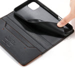 Dierfeng Splicing Strong Magnetic RFID Vegan Leather Phone Case, For iPhone 11 Pro Max, For iPhone 11, For iPhone 11 Pro, For iPhone X / XS, For iPhone XR, For iPhone XS Max, For iPhone 8 Plus / 7 Plus