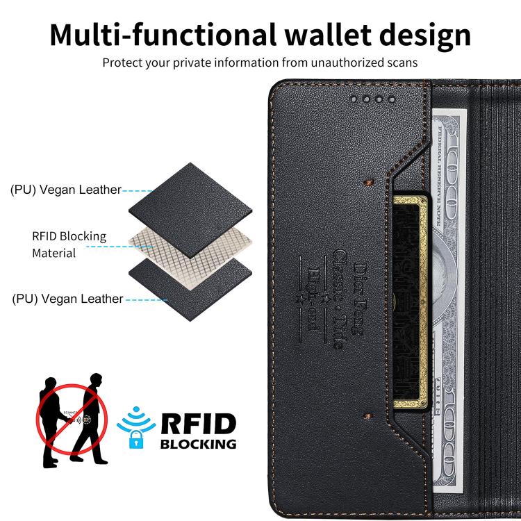 Dierfeng Splicing Strong Magnetic RFID Vegan Leather Phone Case, For iPhone 11 Pro Max, For iPhone 11, For iPhone 11 Pro, For iPhone X / XS, For iPhone XR, For iPhone XS Max, For iPhone 8 Plus / 7 Plus