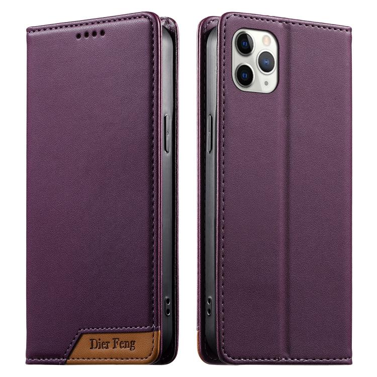 Dierfeng Splicing Strong Magnetic RFID Vegan Leather Phone Case, For iPhone 11 Pro Max, For iPhone 11, For iPhone 11 Pro, For iPhone X / XS, For iPhone XR, For iPhone XS Max, For iPhone 8 Plus / 7 Plus