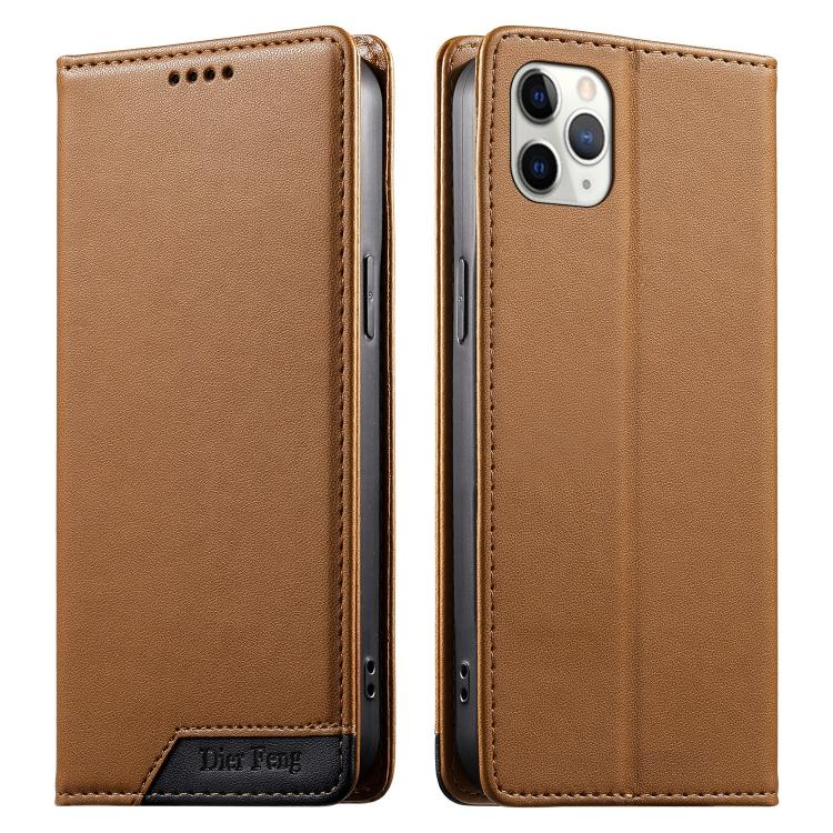 Dierfeng Splicing Strong Magnetic RFID Vegan Leather Phone Case, For iPhone 11 Pro Max, For iPhone 11, For iPhone 11 Pro, For iPhone X / XS, For iPhone XR, For iPhone XS Max, For iPhone 8 Plus / 7 Plus