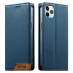 Dierfeng Splicing Strong Magnetic RFID Vegan Leather Phone Case, For iPhone 11 Pro Max, For iPhone 11, For iPhone 11 Pro, For iPhone X / XS, For iPhone XR, For iPhone XS Max, For iPhone 8 Plus / 7 Plus