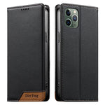 Dierfeng Splicing Strong Magnetic RFID Vegan Leather Phone Case, For iPhone 11 Pro Max, For iPhone 11, For iPhone 11 Pro, For iPhone X / XS, For iPhone XR, For iPhone XS Max, For iPhone 8 Plus / 7 Plus