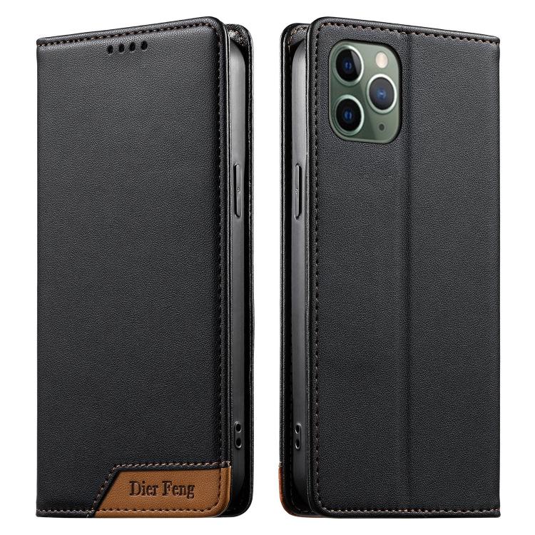 Dierfeng Splicing Strong Magnetic RFID Vegan Leather Phone Case, For iPhone 11 Pro Max, For iPhone 11, For iPhone 11 Pro, For iPhone X / XS, For iPhone XR, For iPhone XS Max, For iPhone 8 Plus / 7 Plus