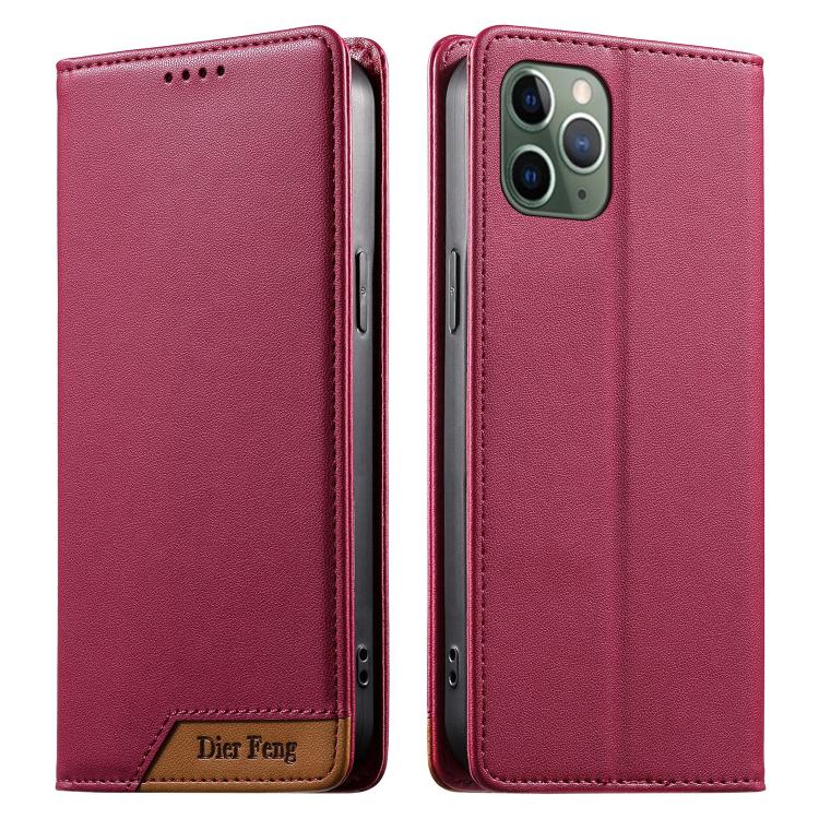Dierfeng Splicing Strong Magnetic RFID Vegan Leather Phone Case, For iPhone 11 Pro Max, For iPhone 11, For iPhone 11 Pro, For iPhone X / XS, For iPhone XR, For iPhone XS Max, For iPhone 8 Plus / 7 Plus