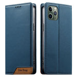 Dierfeng Splicing Strong Magnetic RFID Vegan Leather Phone Case, For iPhone 11 Pro Max, For iPhone 11, For iPhone 11 Pro, For iPhone X / XS, For iPhone XR, For iPhone XS Max, For iPhone 8 Plus / 7 Plus