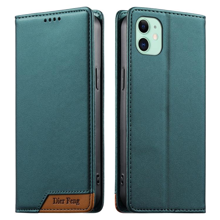 Dierfeng Splicing Strong Magnetic RFID Vegan Leather Phone Case, For iPhone 11 Pro Max, For iPhone 11, For iPhone 11 Pro, For iPhone X / XS, For iPhone XR, For iPhone XS Max, For iPhone 8 Plus / 7 Plus