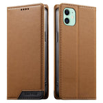 Dierfeng Splicing Strong Magnetic RFID Vegan Leather Phone Case, For iPhone 11 Pro Max, For iPhone 11, For iPhone 11 Pro, For iPhone X / XS, For iPhone XR, For iPhone XS Max, For iPhone 8 Plus / 7 Plus