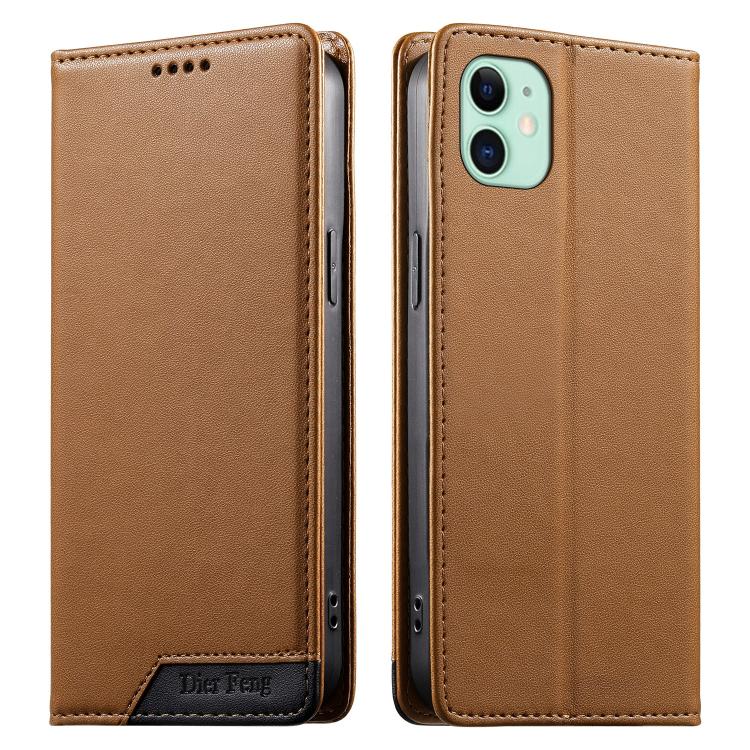 Dierfeng Splicing Strong Magnetic RFID Vegan Leather Phone Case, For iPhone 11 Pro Max, For iPhone 11, For iPhone 11 Pro, For iPhone X / XS, For iPhone XR, For iPhone XS Max, For iPhone 8 Plus / 7 Plus