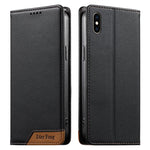 Dierfeng Splicing Strong Magnetic RFID Vegan Leather Phone Case, For iPhone 11 Pro Max, For iPhone 11, For iPhone 11 Pro, For iPhone X / XS, For iPhone XR, For iPhone XS Max, For iPhone 8 Plus / 7 Plus