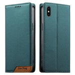 Dierfeng Splicing Strong Magnetic RFID Vegan Leather Phone Case, For iPhone 11 Pro Max, For iPhone 11, For iPhone 11 Pro, For iPhone X / XS, For iPhone XR, For iPhone XS Max, For iPhone 8 Plus / 7 Plus