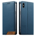 Dierfeng Splicing Strong Magnetic RFID Vegan Leather Phone Case, For iPhone 11 Pro Max, For iPhone 11, For iPhone 11 Pro, For iPhone X / XS, For iPhone XR, For iPhone XS Max, For iPhone 8 Plus / 7 Plus